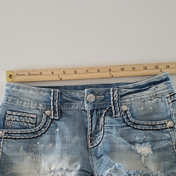Miss Me Light Blue Distressed Jean Shorts - Picture 7 of 9